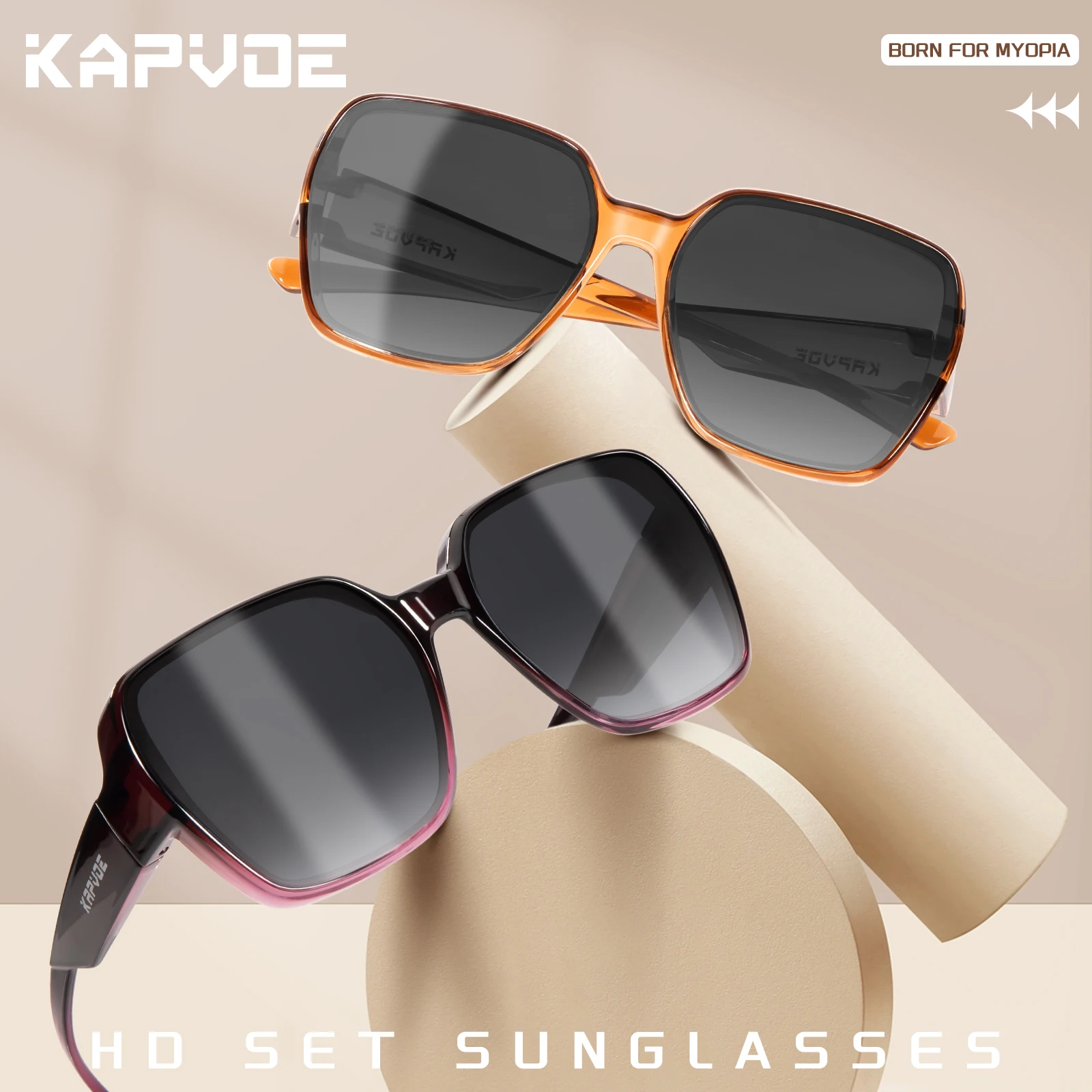 Fishing Sunglasses Polarized - Солнцезащитные очки Kapvoe Fitover, большие квадратные