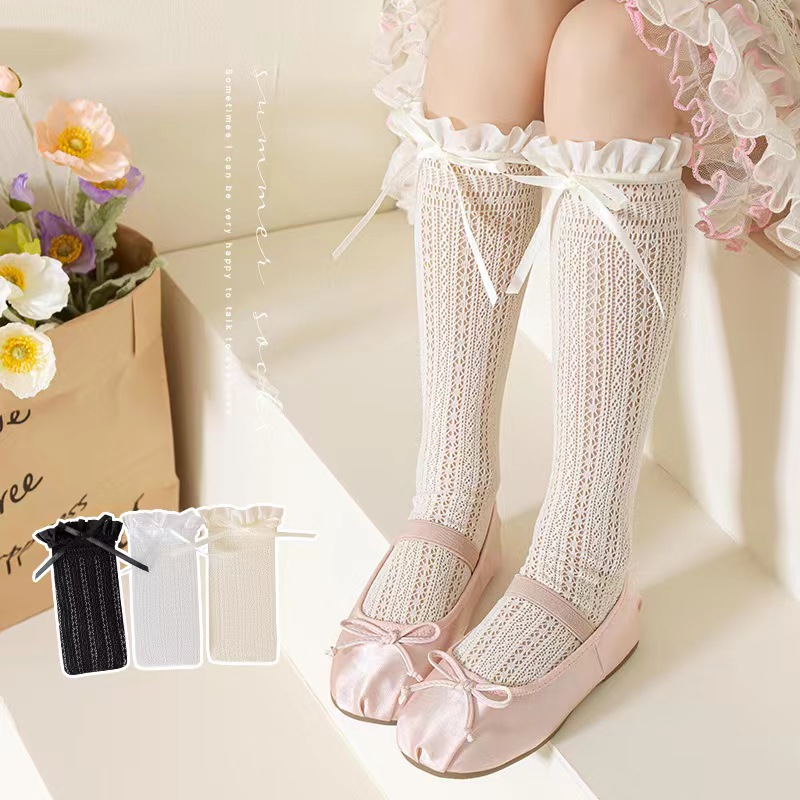 Fishing Socks - Длинные кружевные чулки для девочек, сетчатые