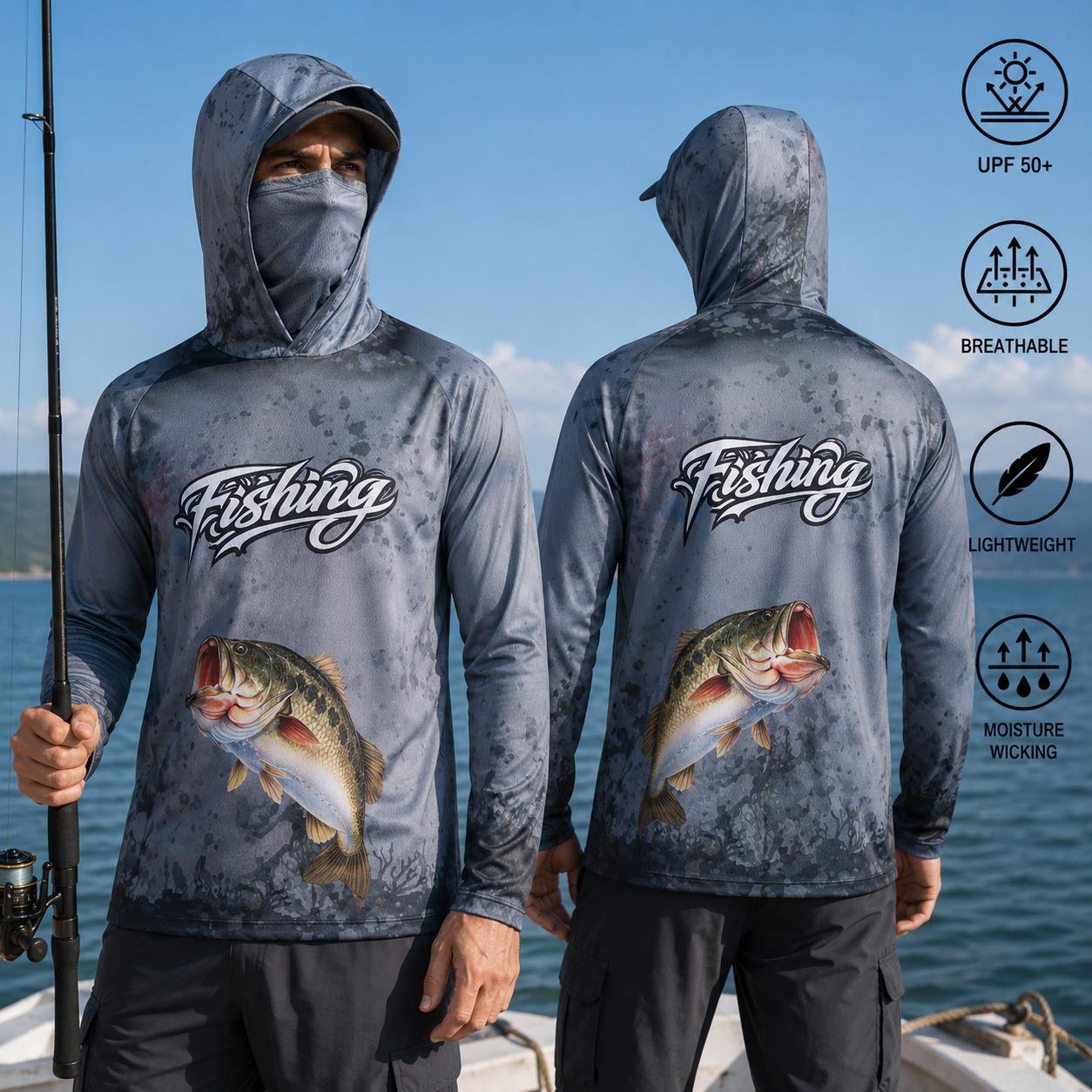 Рыболовная рубашка с капюшоном – обзор и цена Fishing Mask Sun Protection